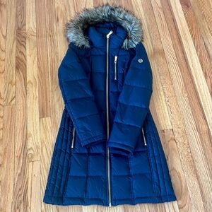 Michael Kors navy long puffer jacket women’s size XS